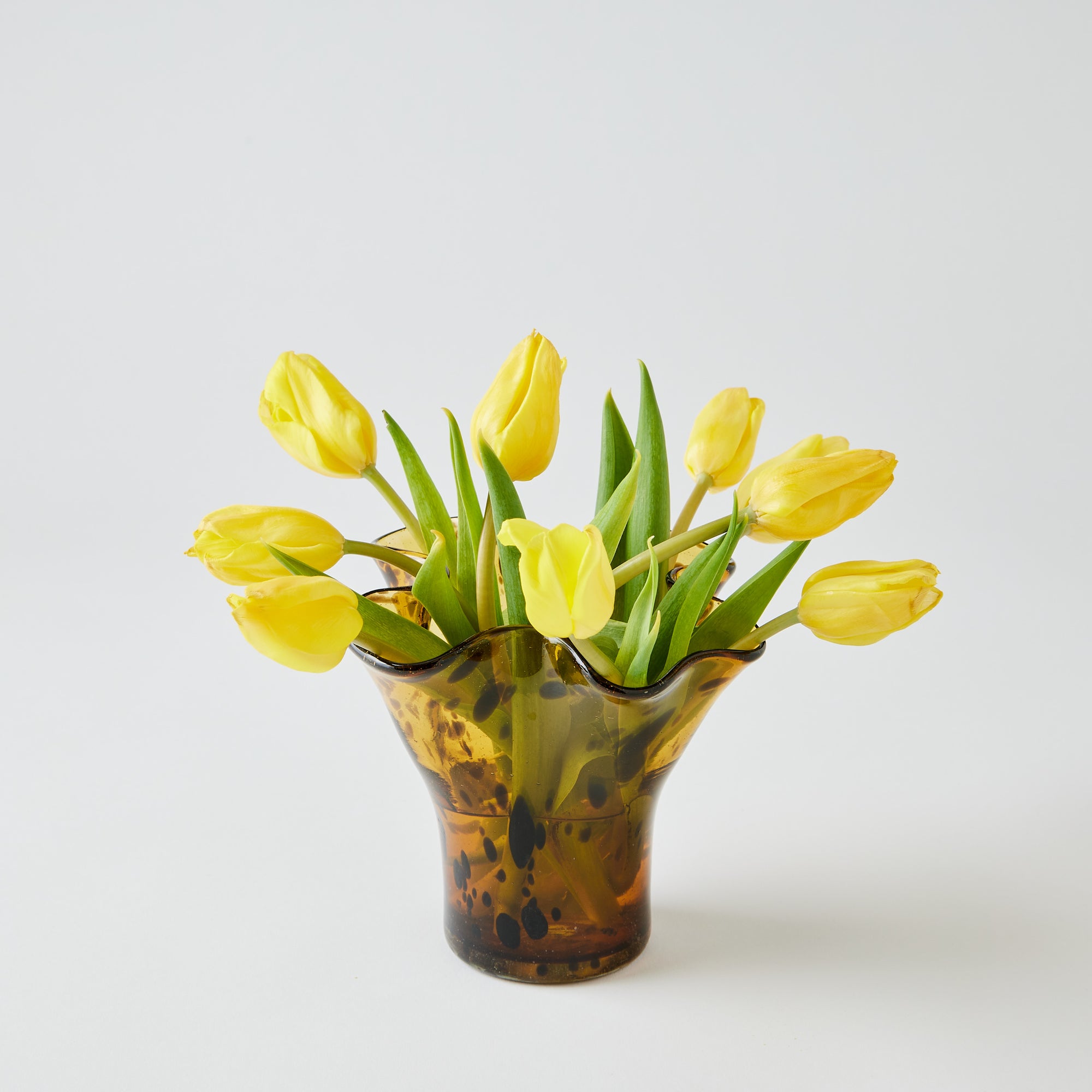 Petite Lettuce Leaf Vase (Brown Tortoise)
