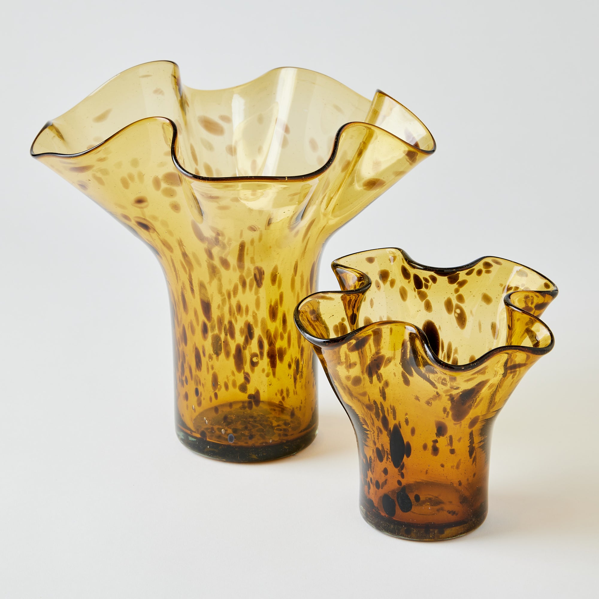 Petite Lettuce Leaf Vase (Brown Tortoise)