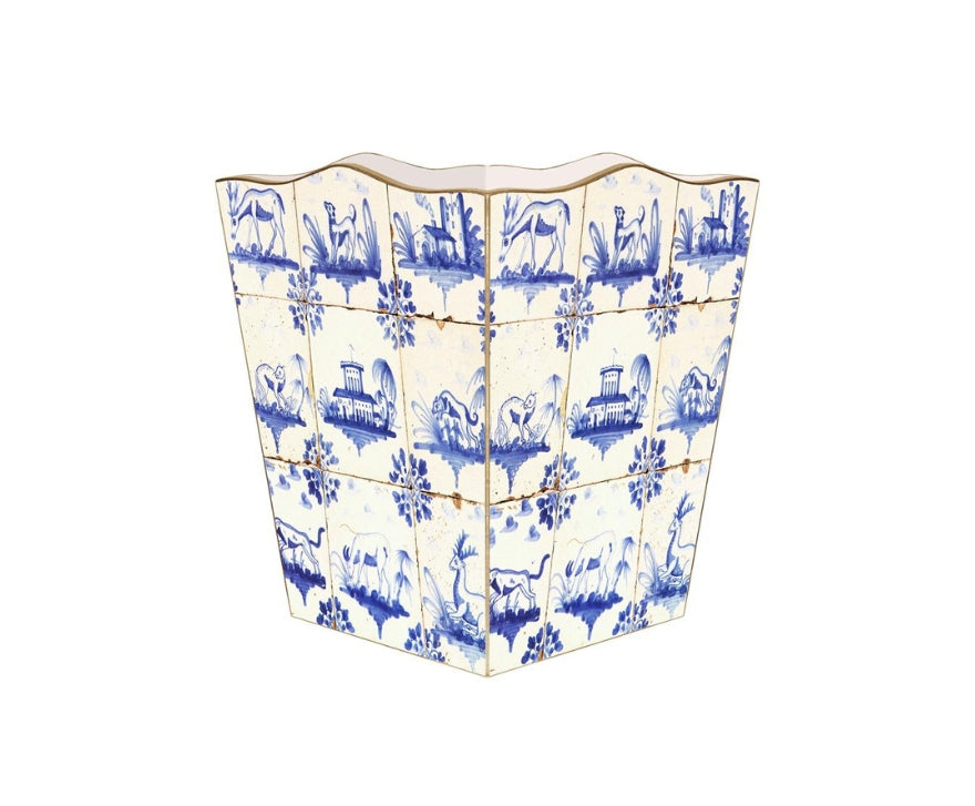 Delft Tile Wastepaper Basket