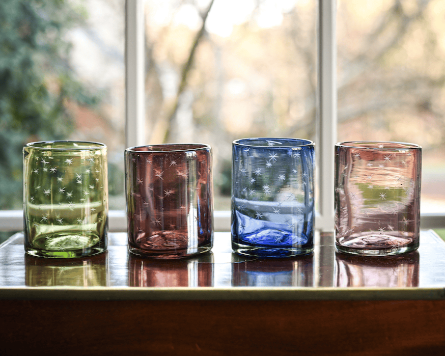 Starry Night Rocks Glasses (Amethyst)