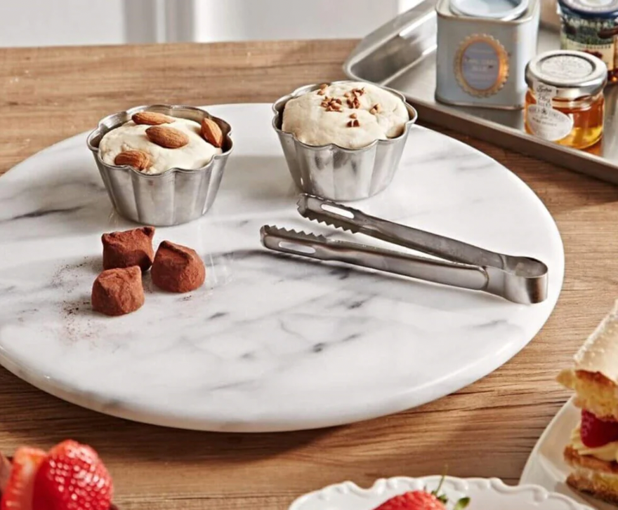 Lazy Susan in White Marble