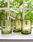 Cabana Stripe Rocks Glasses (Citron) Set of 4
