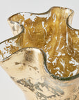 14K gold covered glass vase on a white background