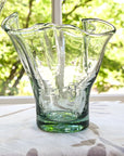 Clear glass vase with star etchings