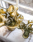 Petite and full sized clear vase covered in 14k gold leaf