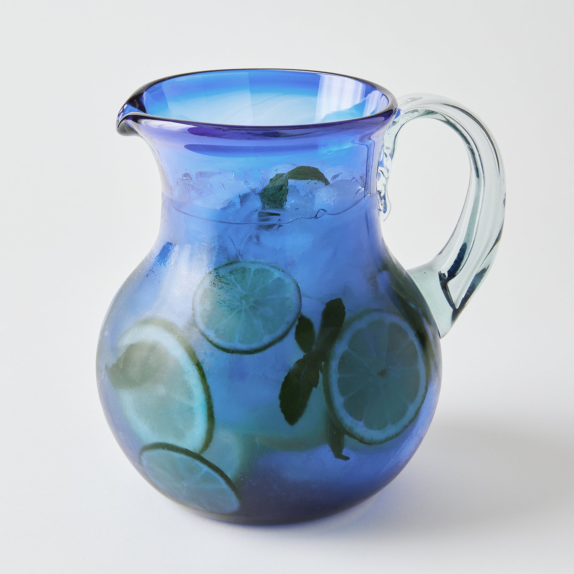 Verano Round Pitcher (Blue with Clear Hande)
