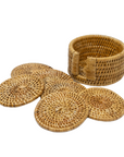 Round Rattan Coaster Set