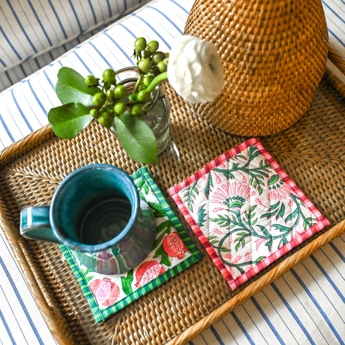 17" Rectangular Rattan Serving Tray