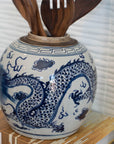Porcelain Dragon Jar in Blue & White