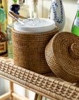 Rattan Ice Bucket with Tongs, 3 sizes