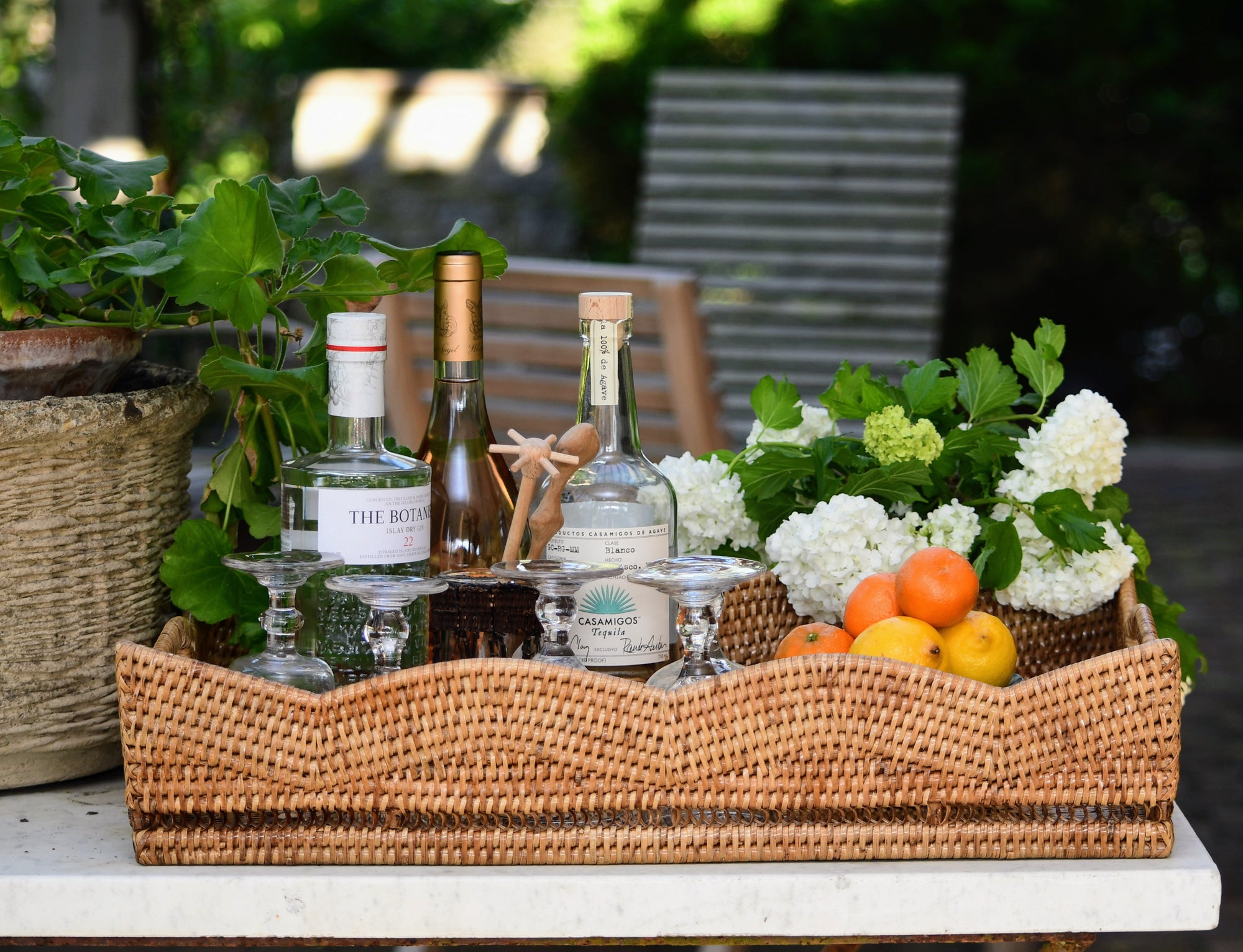 The Original Scalloped Rattan Tray