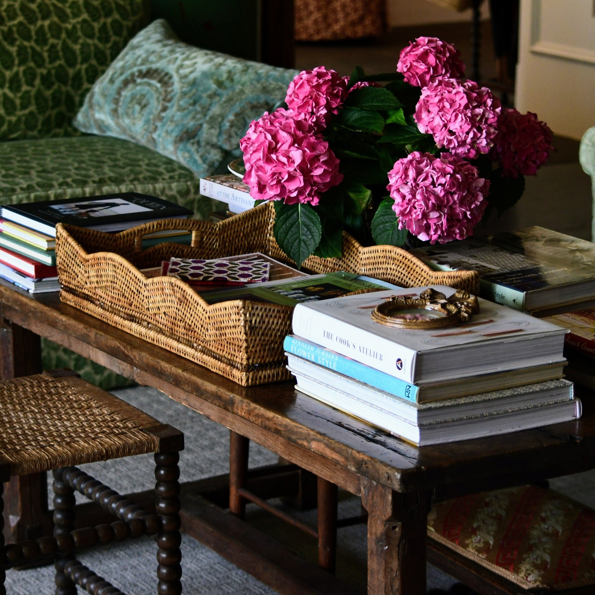 The Original Scalloped Rattan Tray
