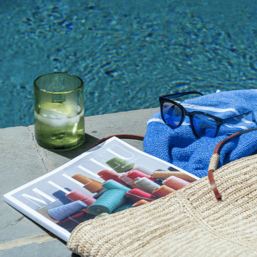 Cabana Stripe Rocks Glasses (Citron) Set of 4