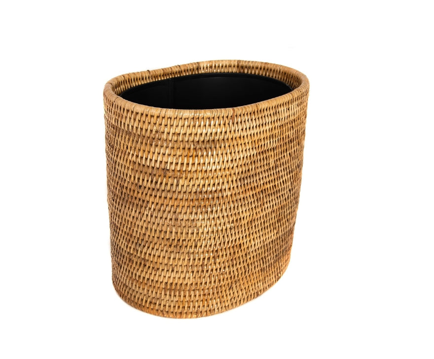 Oval Rattan Wastepaper Basket