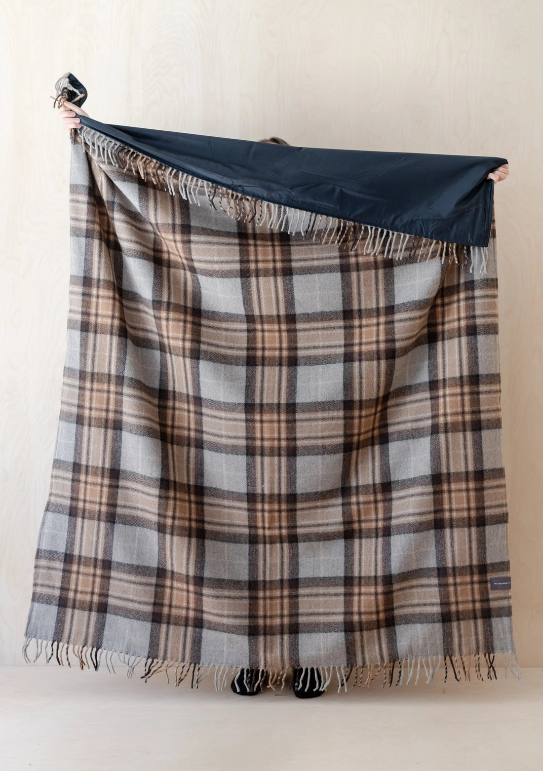 Recycled Wool Picnic Blanket in Mackellar Tartan & Carrier