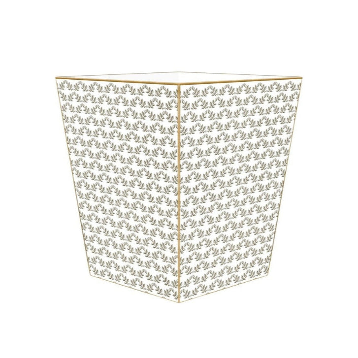 Brown Leaf Print Wastepaper Basket
