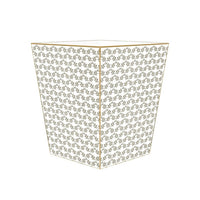 Brown Leaf Print Wastepaper Basket