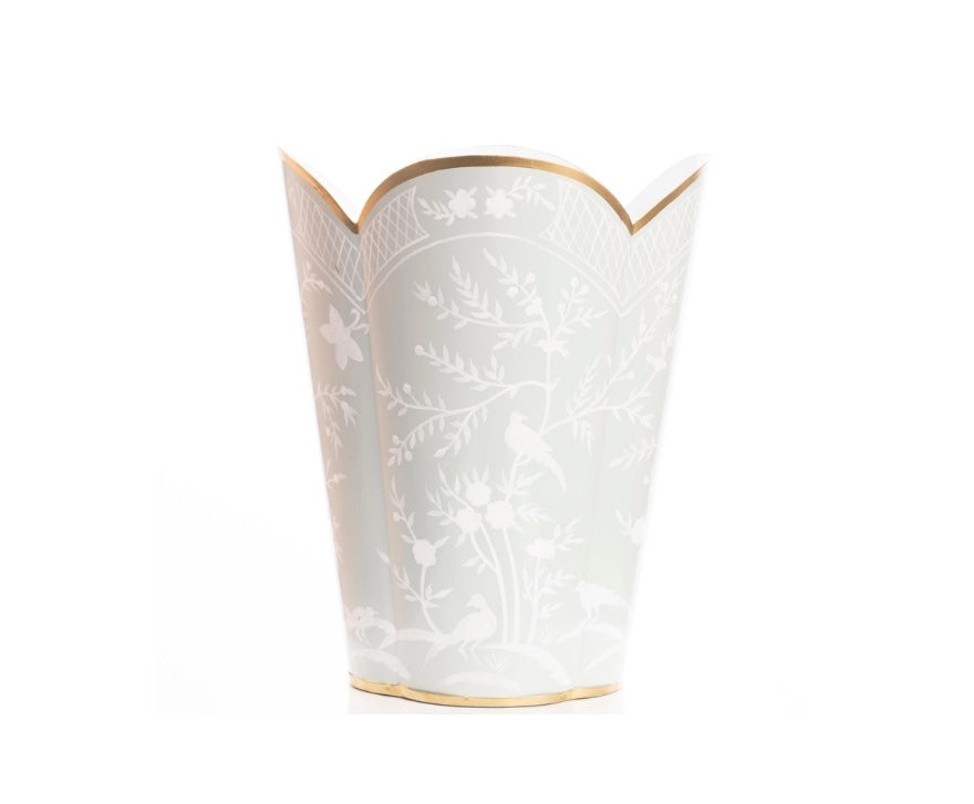 Chinoiserie Scalloped Wastepaper Basket
