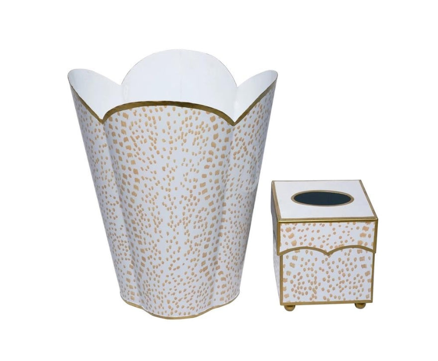 Dot Wastepaper Basket &amp; Matching Tissue Box