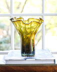 Lettuce Leaf Vase (Electric Amber)