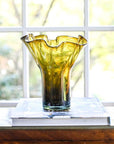 Lettuce Leaf Vase (Electric Amber)