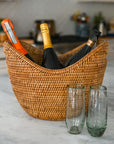 Rattan Champagne Bucket with Acrylic Insert