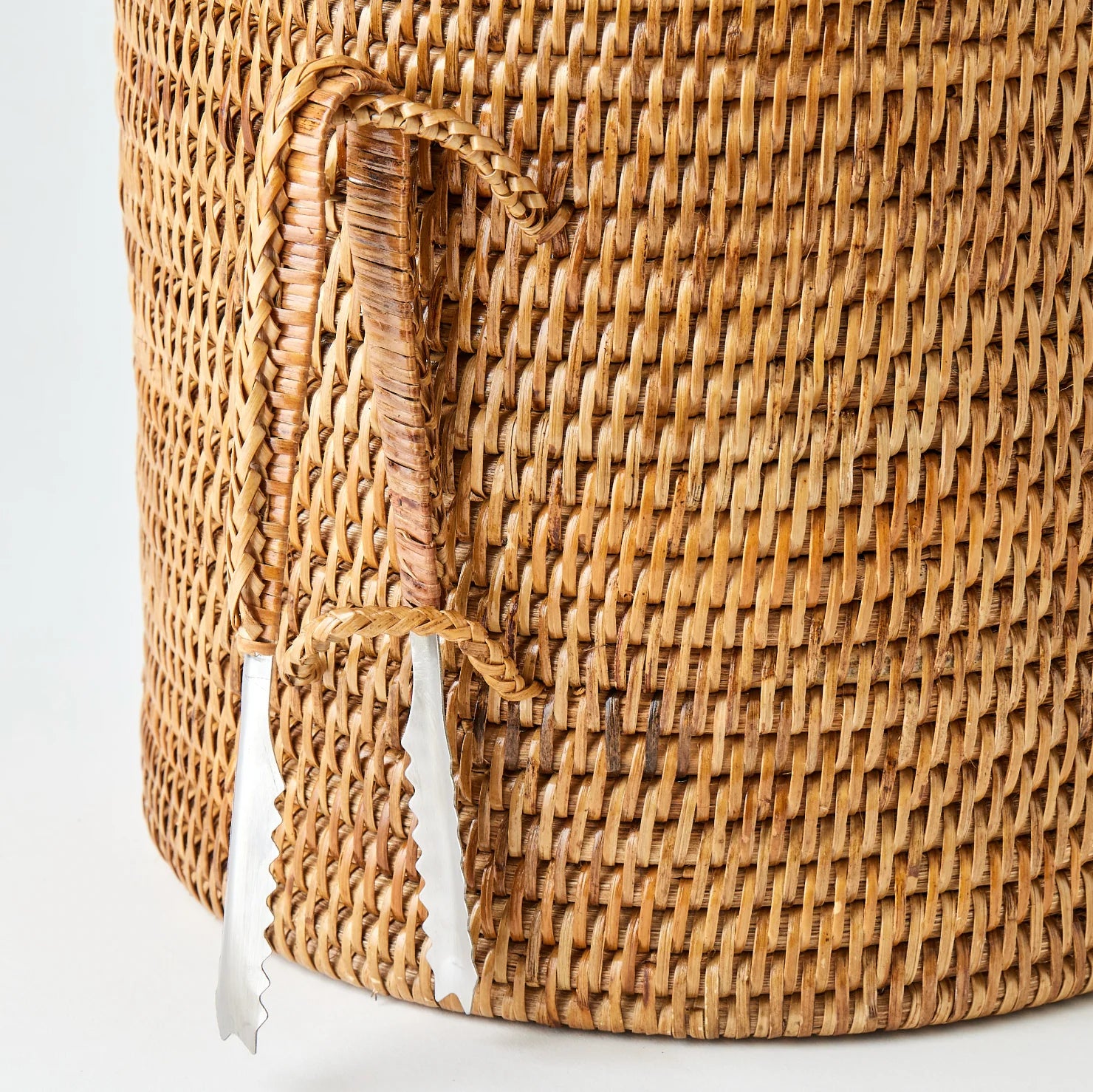 Rattan Ice Bucket with Tongs, 3 sizes 12x12x15