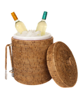 Rattan Ice Bucket with Tongs, 3 sizes