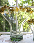 Lettuce Leaf Vase (Gold Leaf Ribbon Rim)