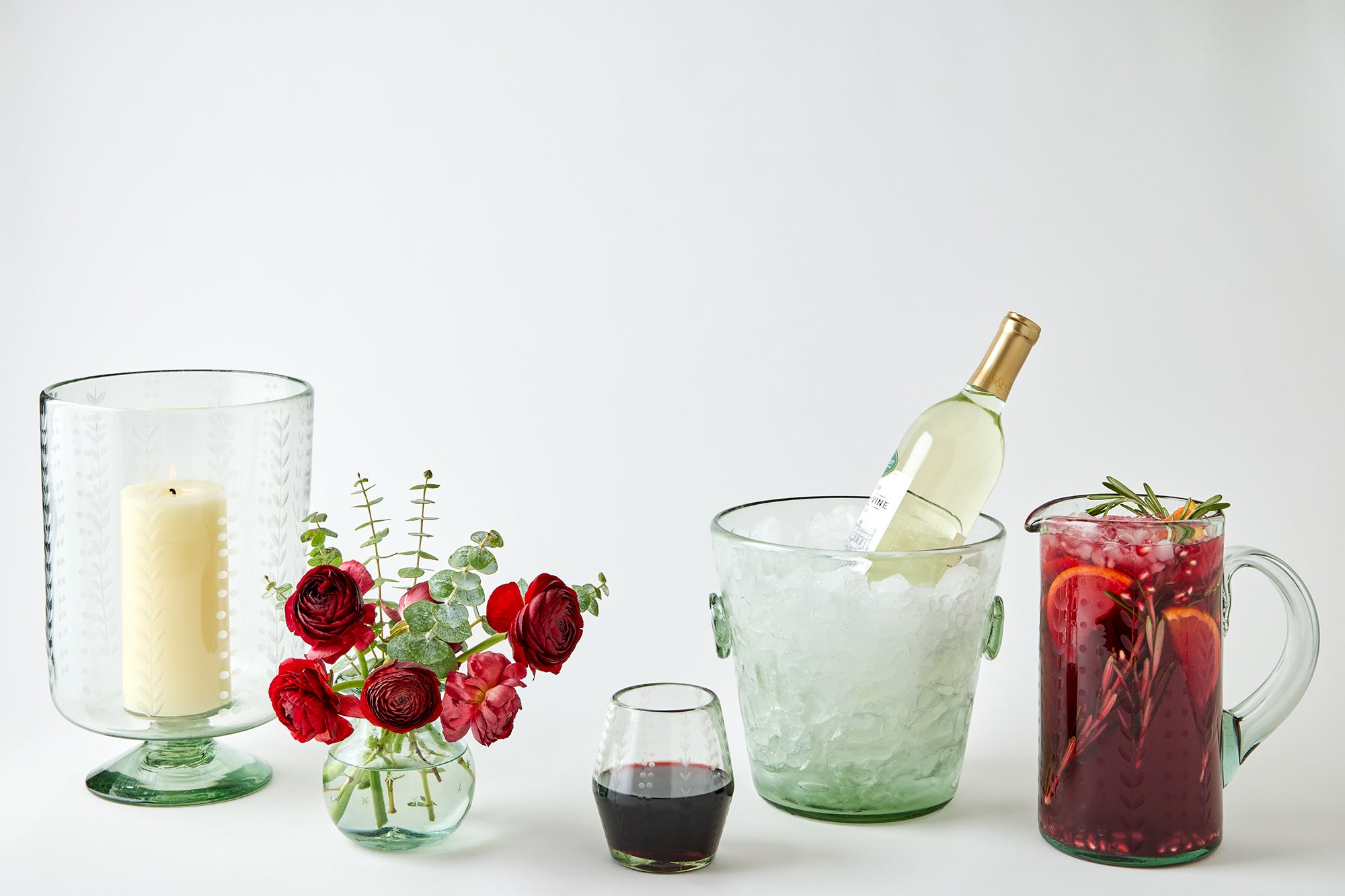 Signature Seven Wine Bucket with Button Ears (Clear)