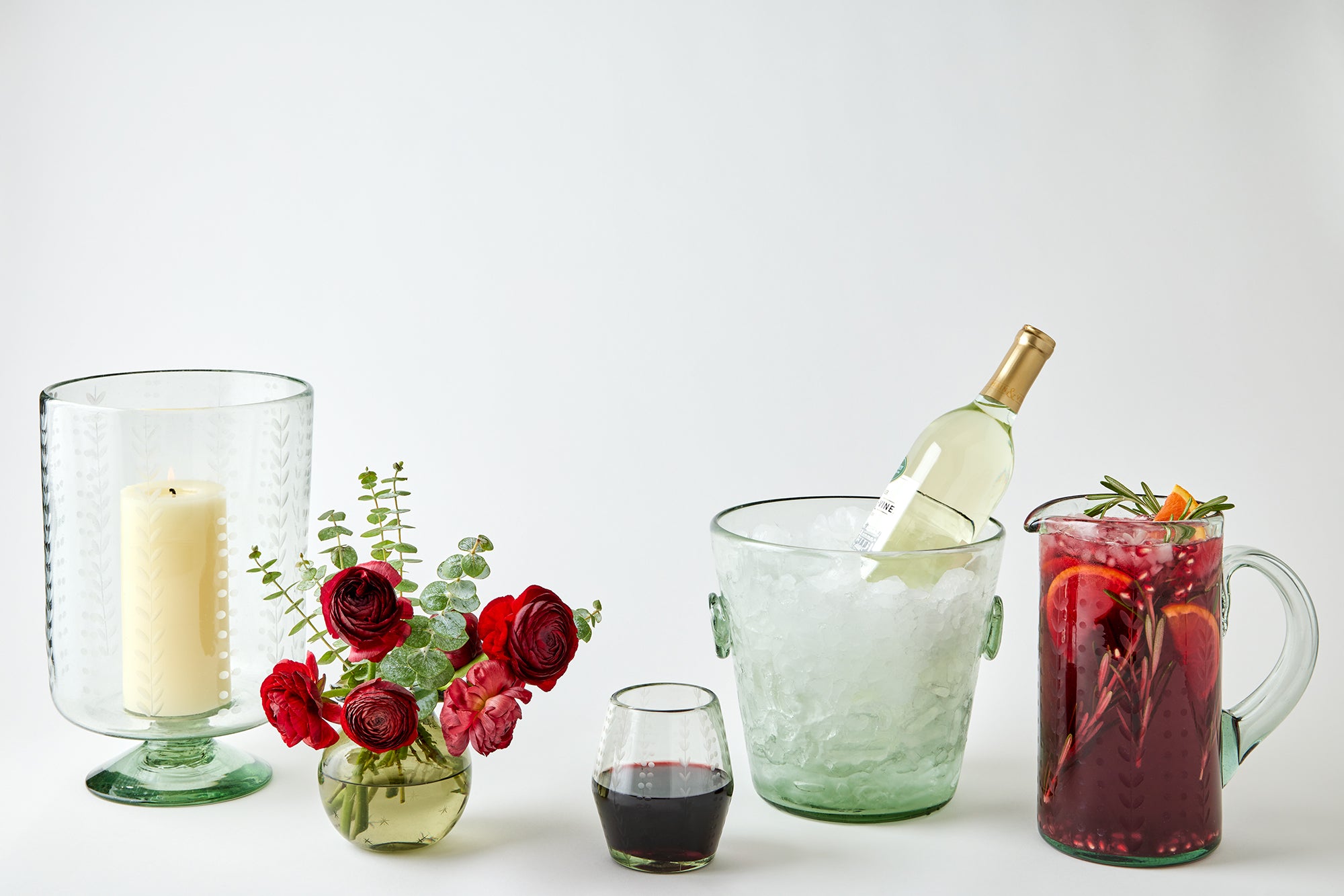 Signature Seven Wine Bucket with Button Ears (Clear)