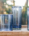 Suit Stripe Water Glass (French Blue)