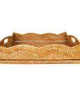 24” Scallop Square Rattan Tray