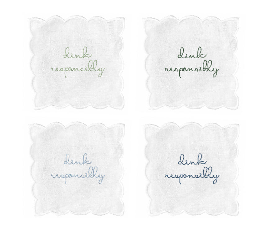 "Dink Responsibly" Napkin Set