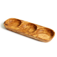 Olive Wood Three Section Tray