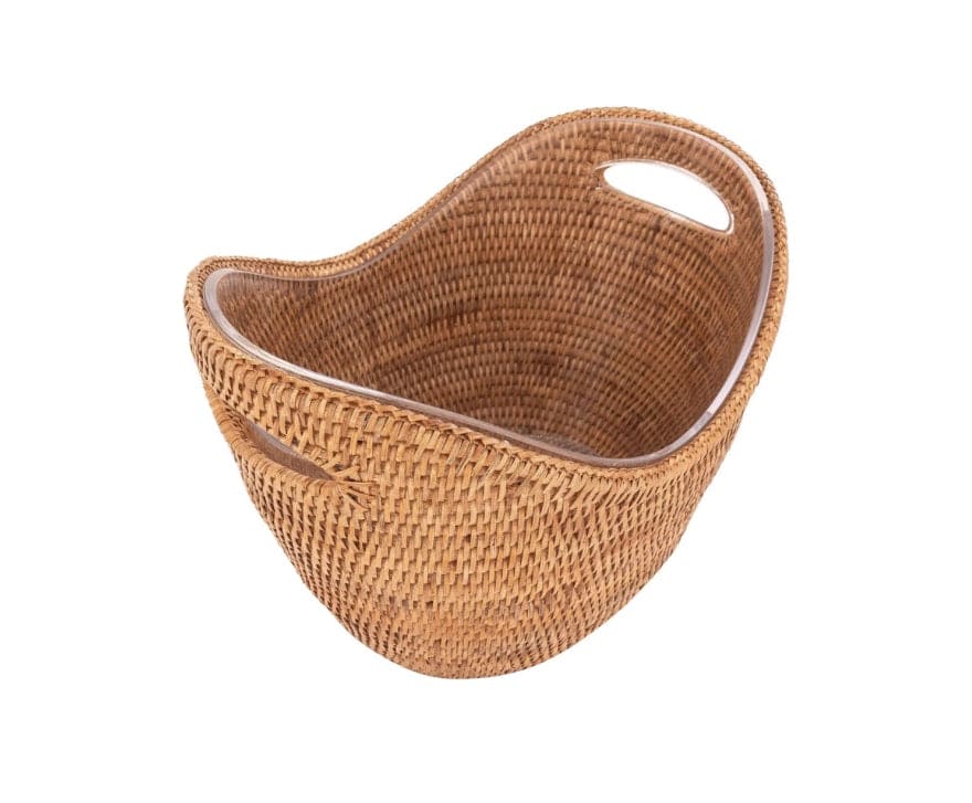 Rattan Champagne Bucket with Acrylic Insert