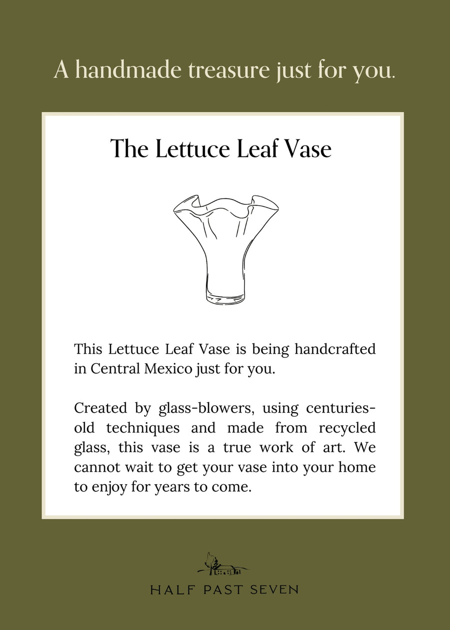 Lettuce Leaf Vase in Electric Amber