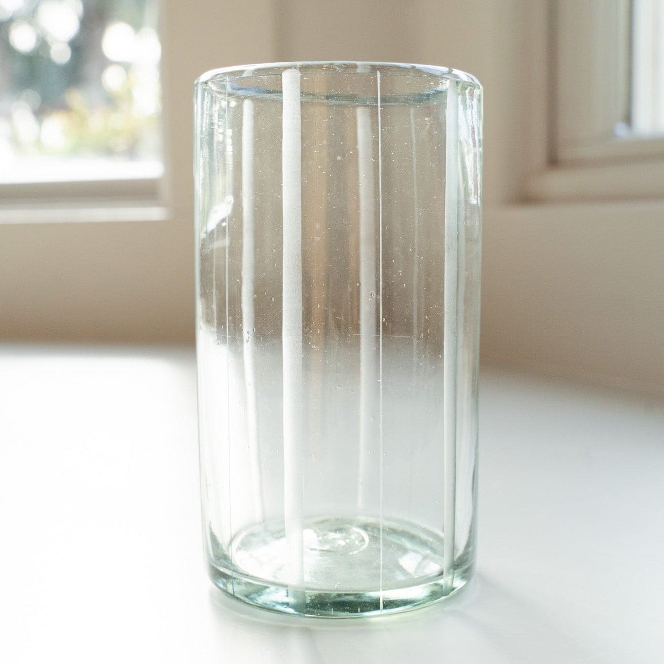 Suit Striped Water Glass (Clear)