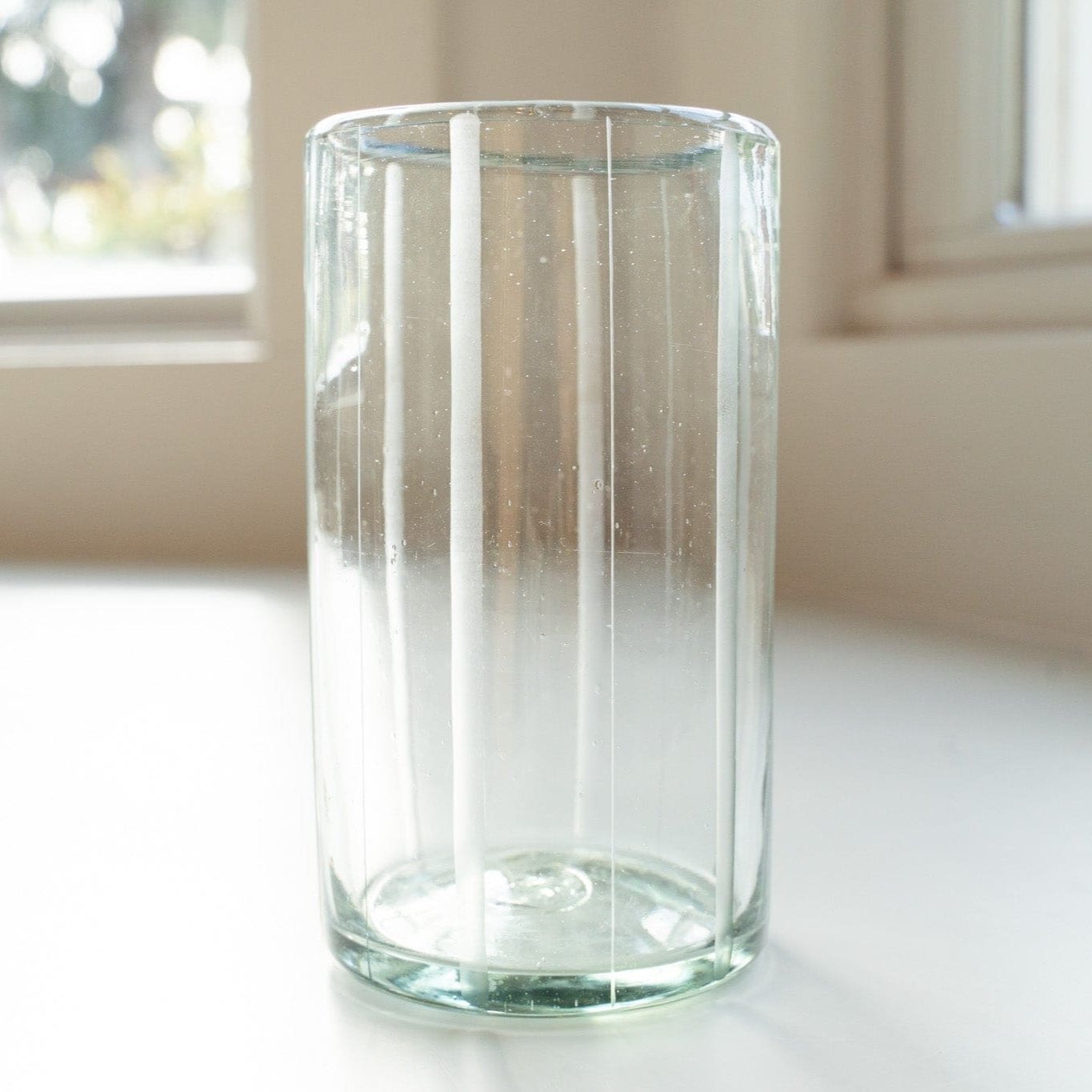 Suit Striped Water Glass (Clear)