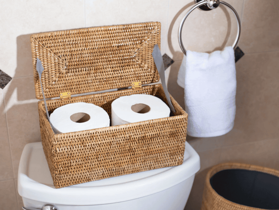 Rectangular Double Toilet Roll Bin