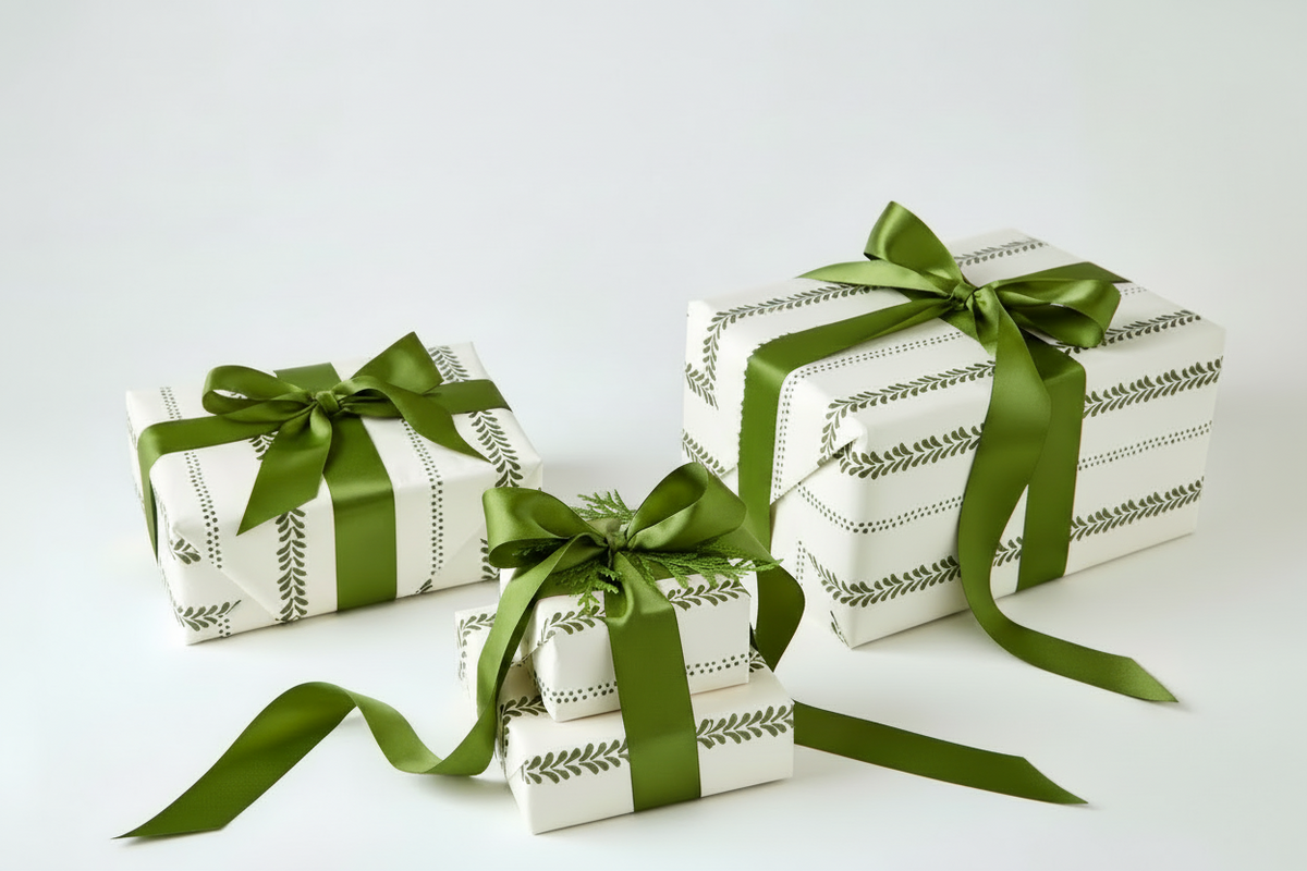 Gift wrap & satin ribbon