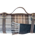 Recycled Wool Picnic Blanket in Mackellar Tartan & Carrier