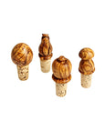 Olive Wood Bottle Stoppers, Set of 4