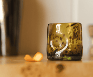 Sample Sale: Thumbprint Rocks Glass in Brown Tortoise, Set of Four