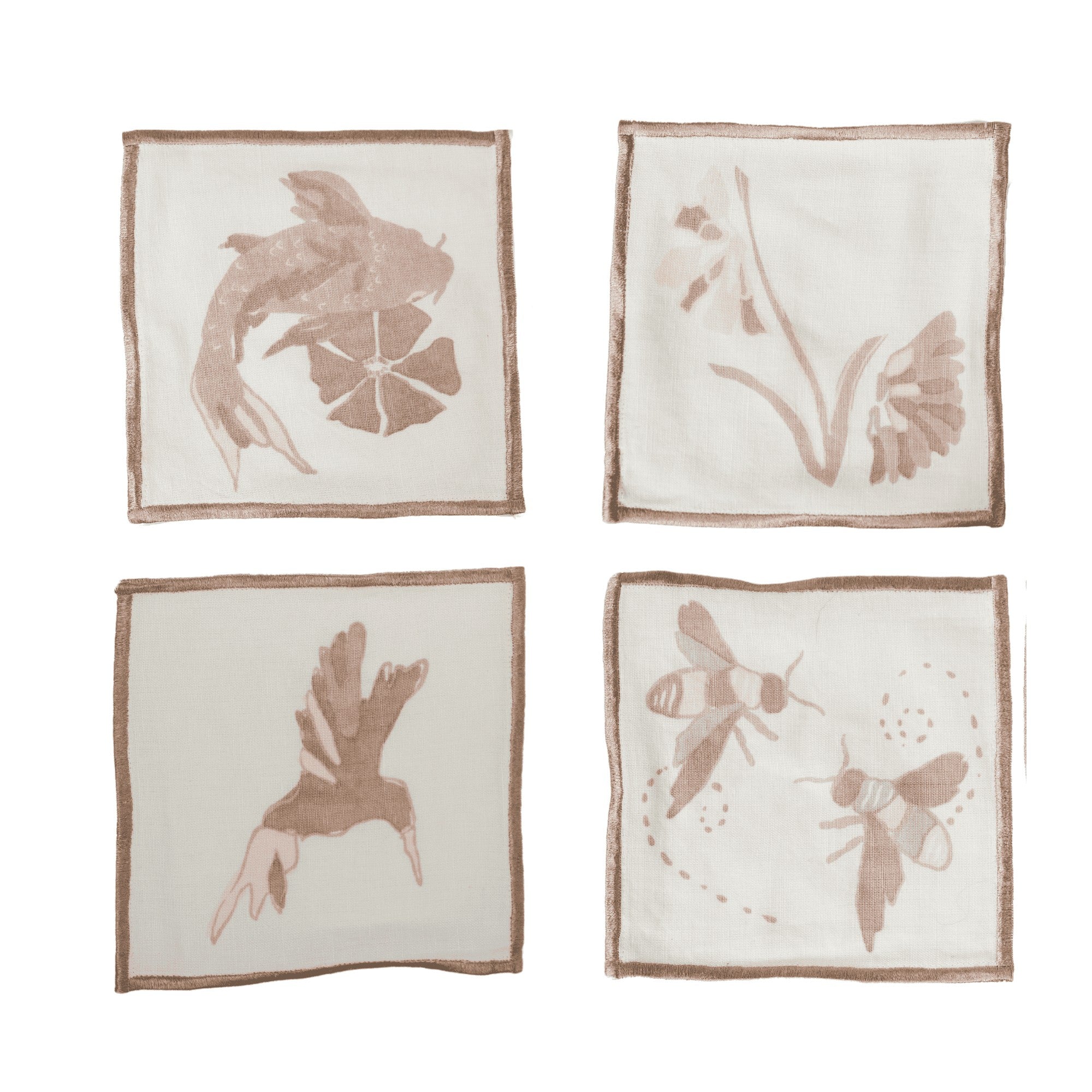 HPS x MV Flora &amp; Fauna Cocktail Napkins (Ecru)
