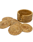 Round Rattan Coaster Set