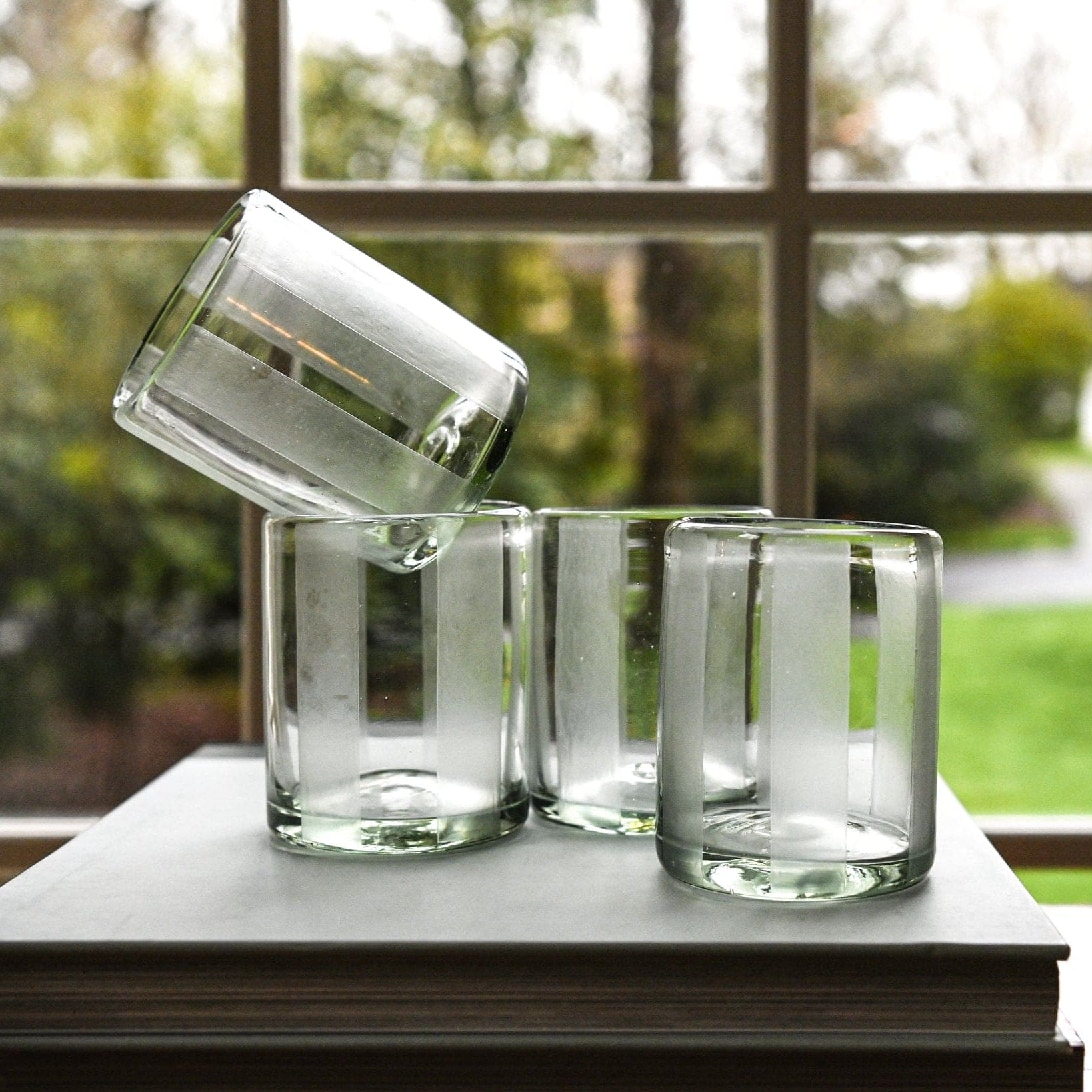 Cabana Stripe Rocks Glasses (Clear)