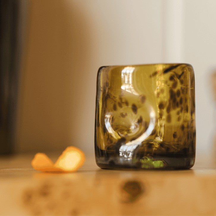 Thumbprint Rocks Glasses (Brown Tortoise) Single