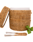 Rattan Ice Bucket with Tongs, 3 sizes