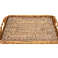 17 inch Rectangular Rattan Serving Tray